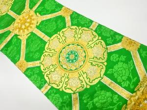 丸文に花々模様織出し袋帯